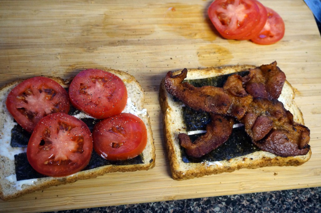 Bacon, Nori and Tomato Sandwich